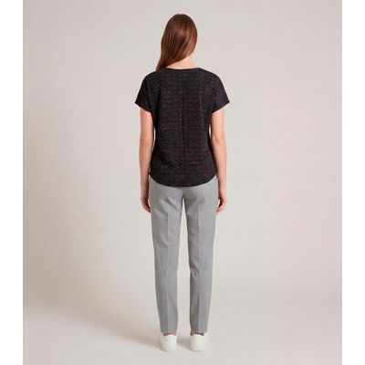 Blusa Feminina Básica Manga Curta Infinita Cor Preto G / Preto