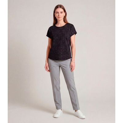 Blusa Feminina Básica Manga Curta Infinita Cor Preto G / Preto