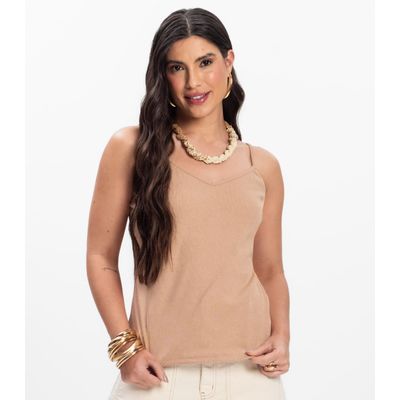 Blusa de Alça Infinita Cor Bege G / Bege