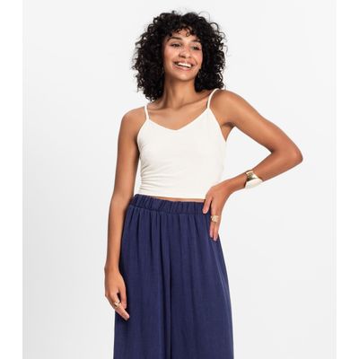Blusa de alça Infinita Cor Bege P / Bege