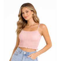 Blusa Feminina Com Alça Fina Infinita Cor Rosa