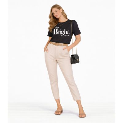 Blusa Feminina Com Estampa Infinita Cor Preto GG / Preto