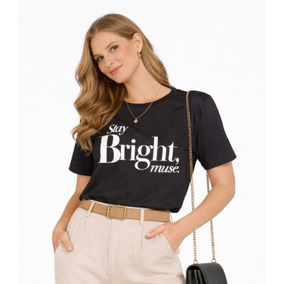 Blusa Feminina Com Estampa Infinita Cor Preto GG / Preto