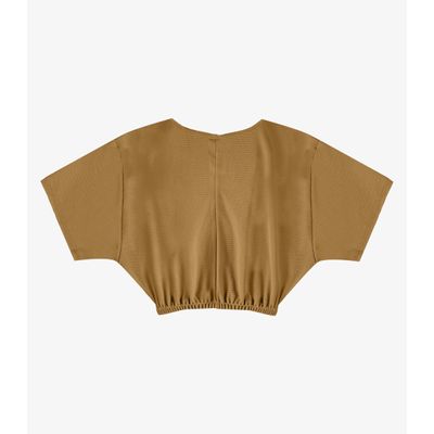 Blusa Feminina Elástico Na Cintura Infinita Cor Marrom M / Marrom