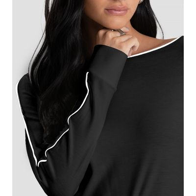 Blusa Feminina em Viscose Creponada Dianna Preto G / Preto