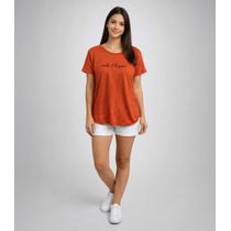 Blusa Feminina Estampa E Costa Maior Infinita Cor Laranja