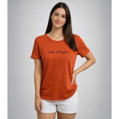 Blusa Feminina Estampa E Costa Maior Infinita Cor Laranja G / Laranja