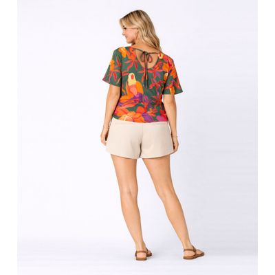 Blusa Feminina em Ribana Canelada Infinita Cor Verde M / Verde
