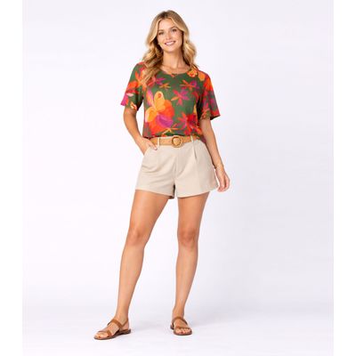 Blusa Feminina em Ribana Canelada Infinita Cor Verde G / Verde