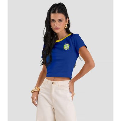 Blusa Feminina em Cotton Leve Brasil Dianna Azul GG / Azul