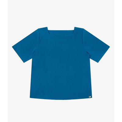 Blusa Feminina Decote Quadrado Em Tecido Rovitex Azul GG / Azul