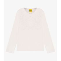 Blusa de Manga Longa em Ribana 2x1 Rovi Kids Bege