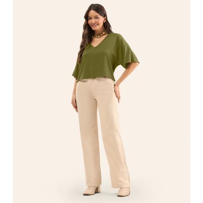 Blusa Feminina Com Recorte em Viscose Rovitex Verde M / Verde