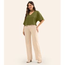 Blusa Feminina Com Recorte em Viscose Rovitex Verde