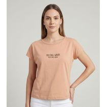 Blusa Feminina Com Estampa Localizada Infinita Cor Marrom