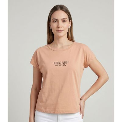 Blusa Feminina Com Estampa Localizada Infinita Cor Marrom GG / Marrom