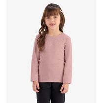 Blusa de Manga Longa em Ribana 2x1 Rovi Kids Rosa