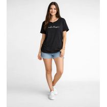 Blusa Feminina Estampa E Costa Maior Infinita Cor Preto