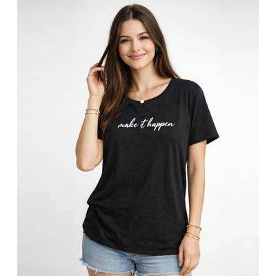 Blusa Feminina Estampa E Costa Maior Infinita Cor Preto M / Preto