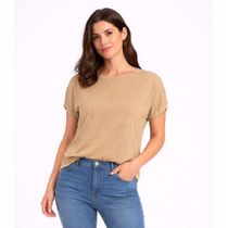 Blusa Feminina Elástico Nas Mangas Infinita Cor Amarelo