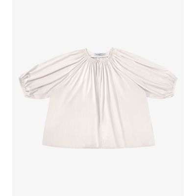 Blusa Feminina Ampla Com Lastex Em Viscose Endless Bege GG / Bege