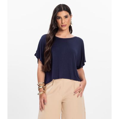 Blusa Feminina com Manga Morcego Rovitex Azul M / Azul
