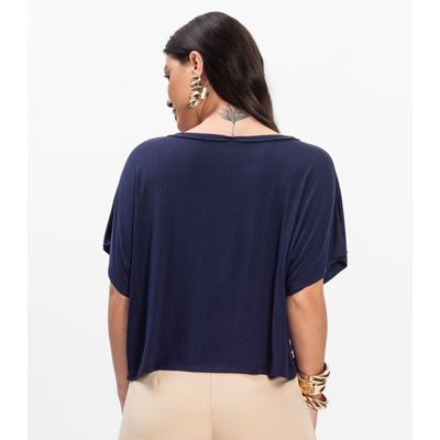 Blusa Feminina com Manga Morcego Rovitex Azul G / Azul