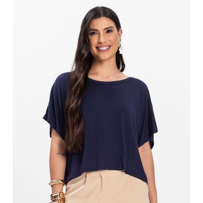 Blusa Feminina com Manga Morcego Rovitex Azul P / Azul
