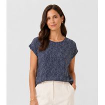 Blusa Feminina Estampada Rovitex Azul