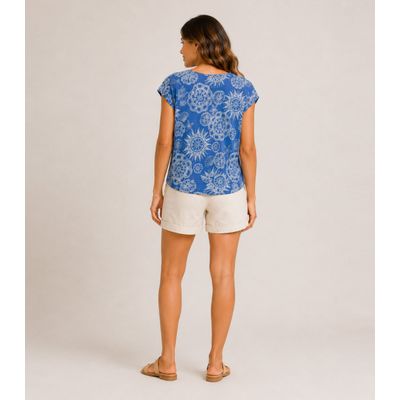Blusa Feminina Estampada Rovitex Azul GG / Azul