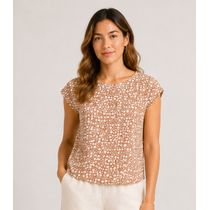 Blusa Feminina Estampada Rovitex Marrom