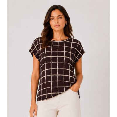 Blusa Feminina Estampada Rovitex Preto P / Preto