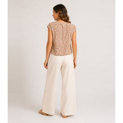Blusa Feminina Estampada Rovitex Marrom P / Marrom