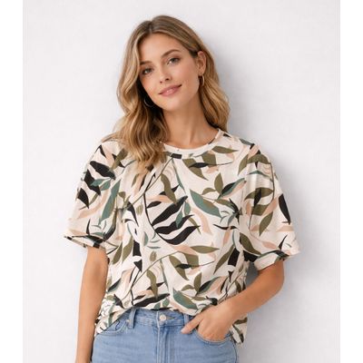 Blusa Feminina Com Estampa Infinita Cor Bege M / Bege