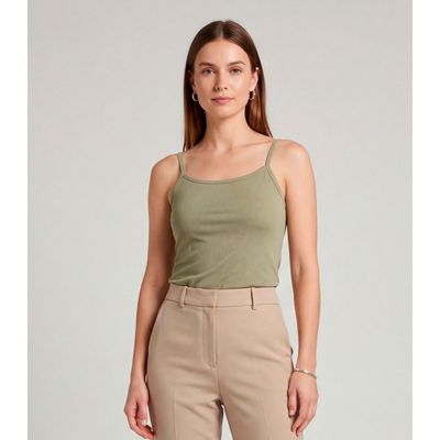 Blusa Feminina Com Alça  Fina Infinita Cor Verde M / Verde