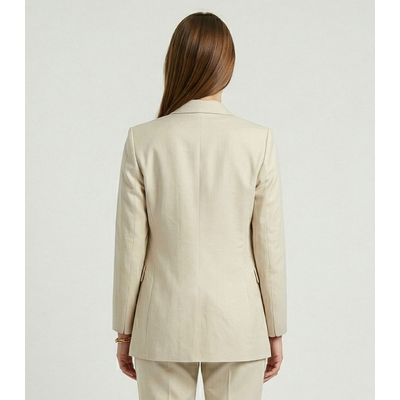 Blazer Feminino Em  Alfaiataria Endless Bege M / Bege