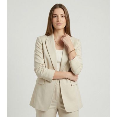 Blazer Feminino Em  Alfaiataria Endless Bege P / Bege