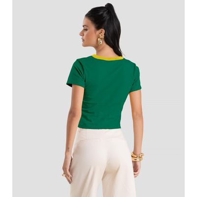Blusa Feminina em Cotton Leve Brasil Dianna Verde GG / Verde