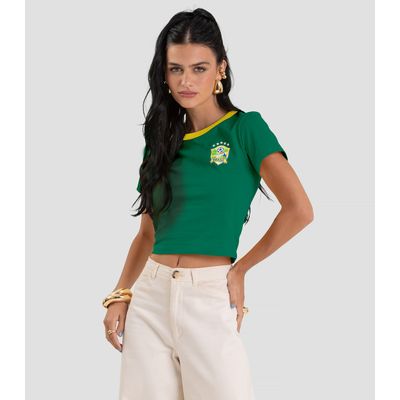 Blusa Feminina em Cotton Leve Brasil Dianna Verde GG / Verde