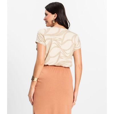 Blusa Feminina em Viscotorcion Rovitex Bege M / Bege