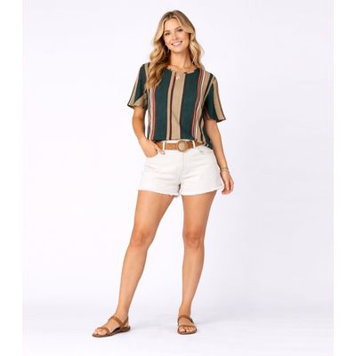 Blusa Feminina em Ribana Canelada Infinita Cor Verde GG / Verde
