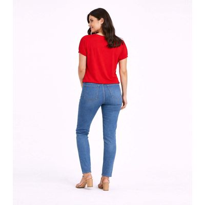 Blusa Feminina Elástico Nas Mangas Infinita Cor Vermelho M / Vermelho
