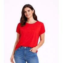 Blusa Feminina Elástico Nas Mangas Infinita Cor Vermelho