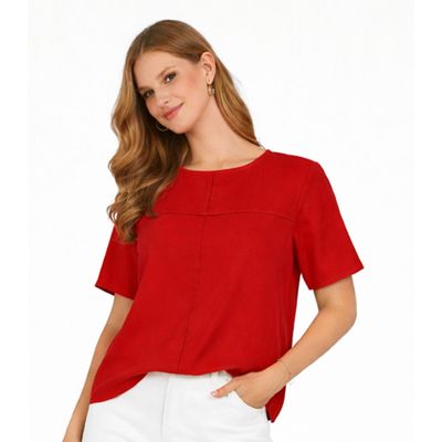 Blusa Feminina Com Recortes Frontais Infinita Cor Laranja P / Laranja