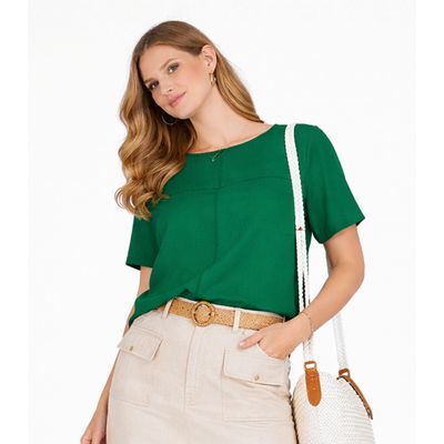 Blusa Feminina Com Recortes Frontais Infinita Cor Verde G / Verde