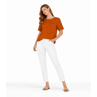 Blusa Feminina Com Recortes Frontais Infinita Cor Marrom P / Marrom