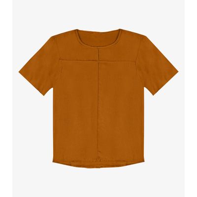 Blusa Feminina Com Recortes Frontais Infinita Cor Marrom GG / Marrom