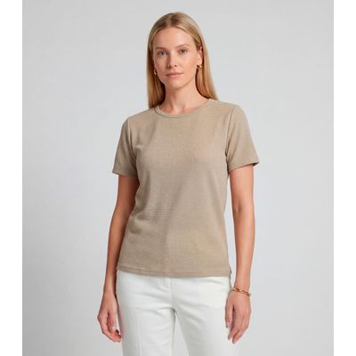 Blusa Feminina Básica Infinita Cor Bege M / Bege