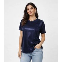 Blusa Feminina Com Recorte Franzido Infinita Cor Azul