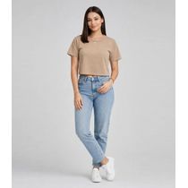 Blusa Feminina Em Malha Poliéster Infinita Cor Bege